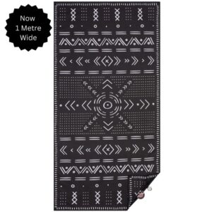 Tall Sand Free Beach Towel – Tribal black