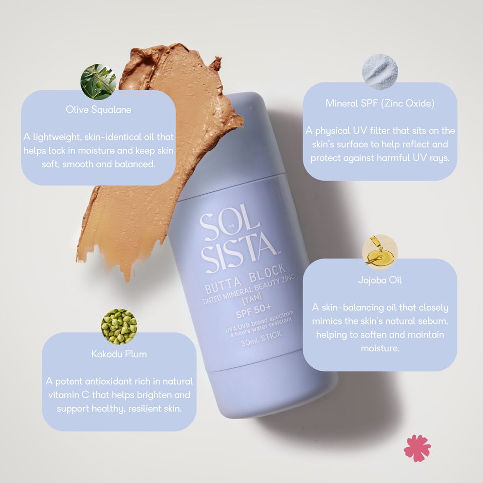 SOL SISTA Butta Block Tinted Mineral SPF 50+ Sunscreen Balm - Image 2
