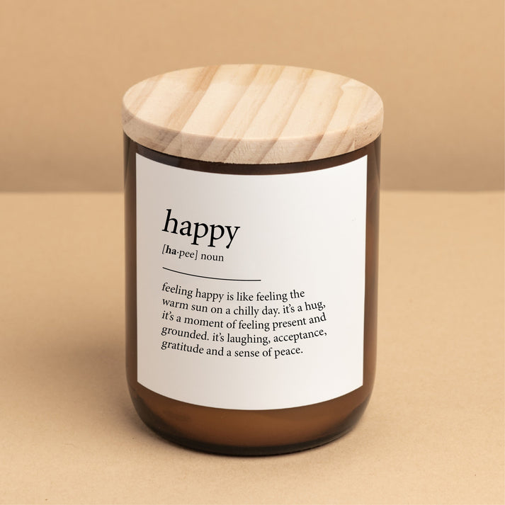 Happy - Dictionary Meaning Candle
