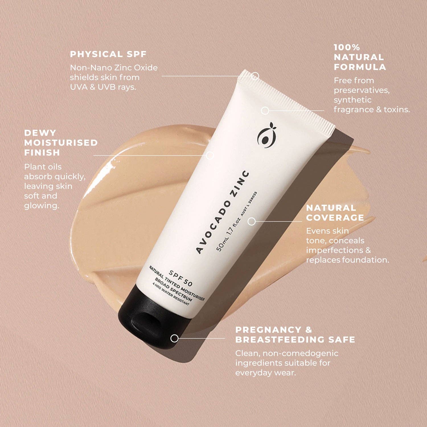 SPF 50 Natural Tinted Moisturiser - Image 13