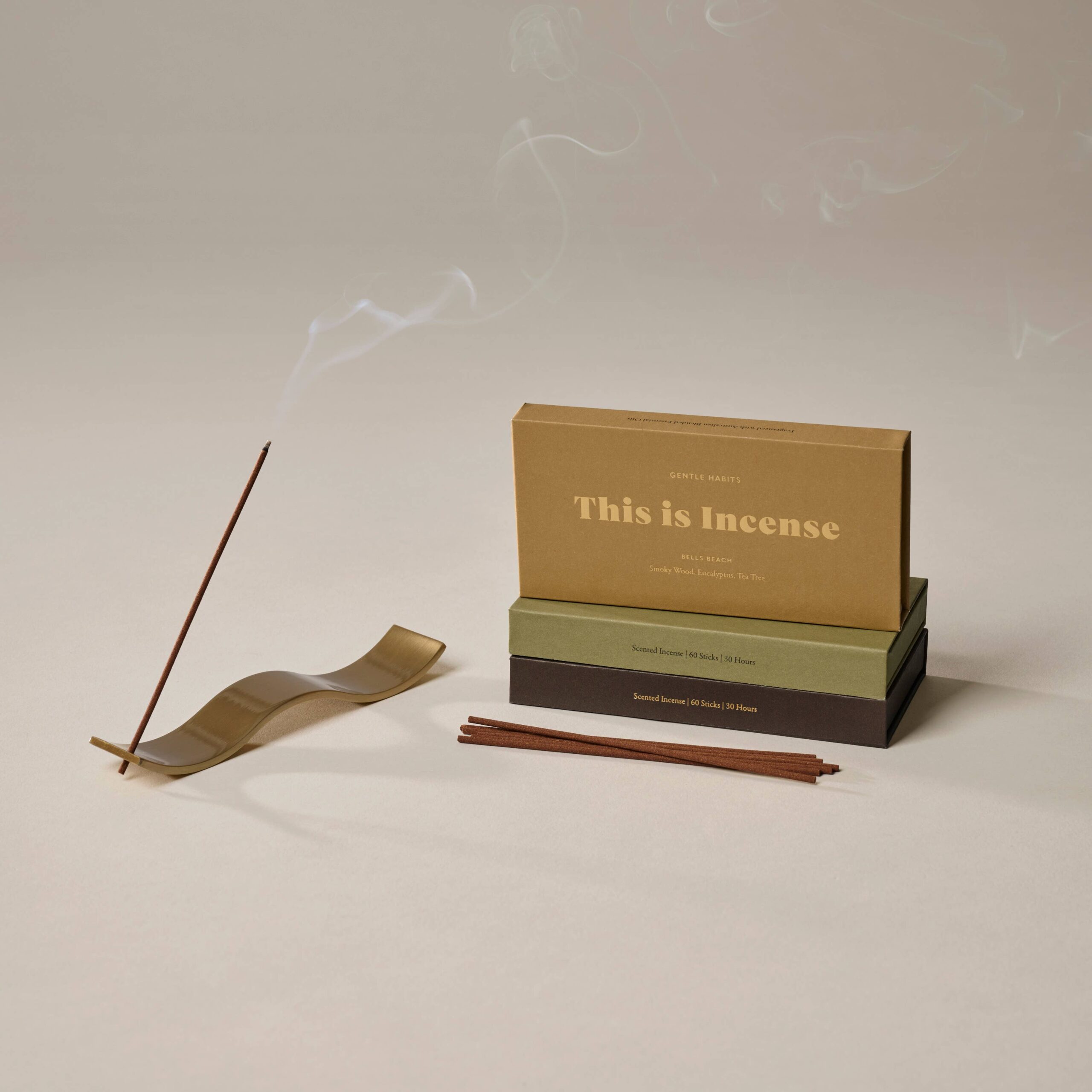 Brass Wave Incense Holder - Image 3