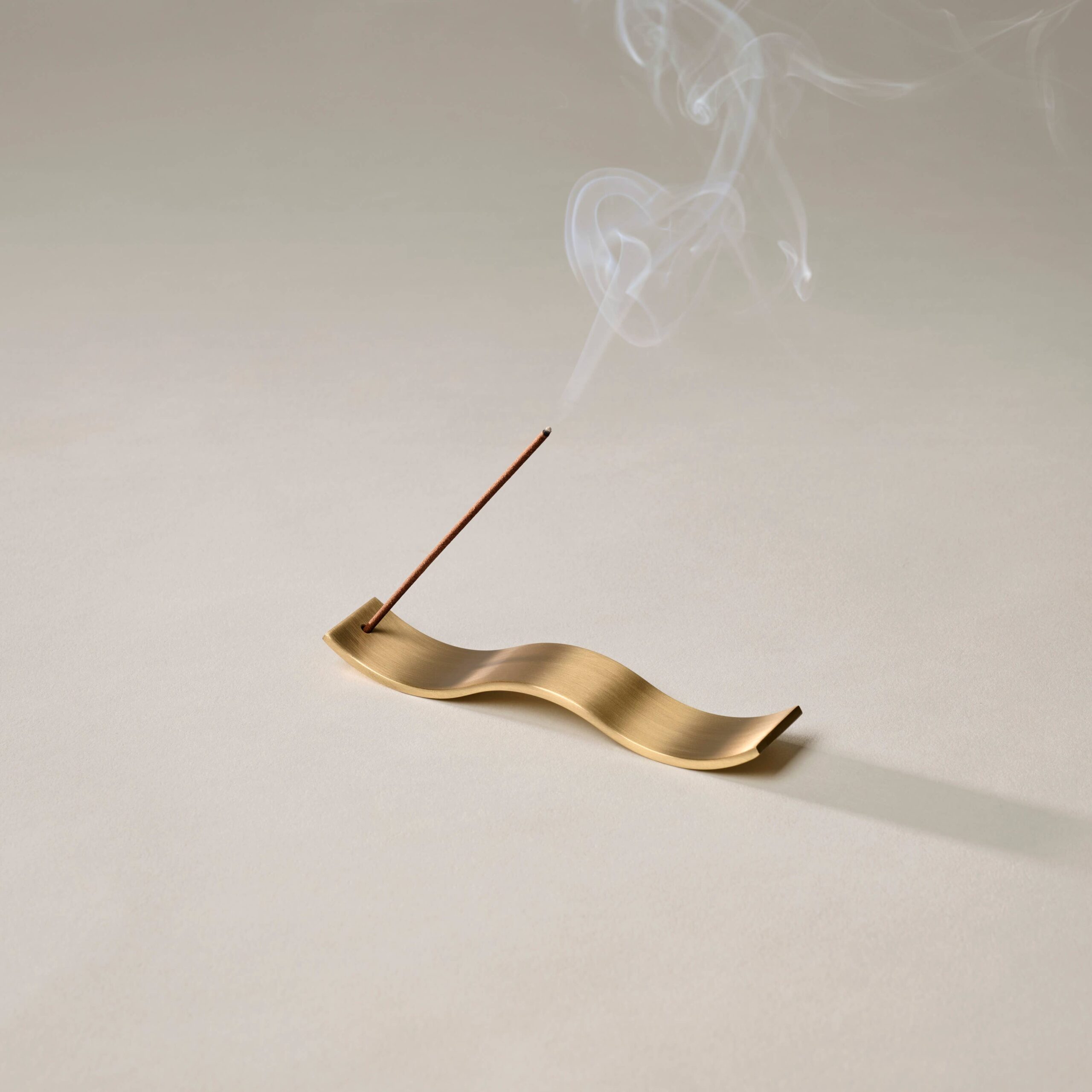 Brass Wave Incense Holder - Image 2