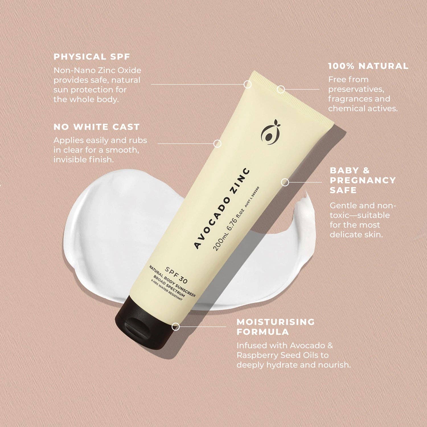 SPF 30 Natural Body Sunscreen 200ml - Image 6